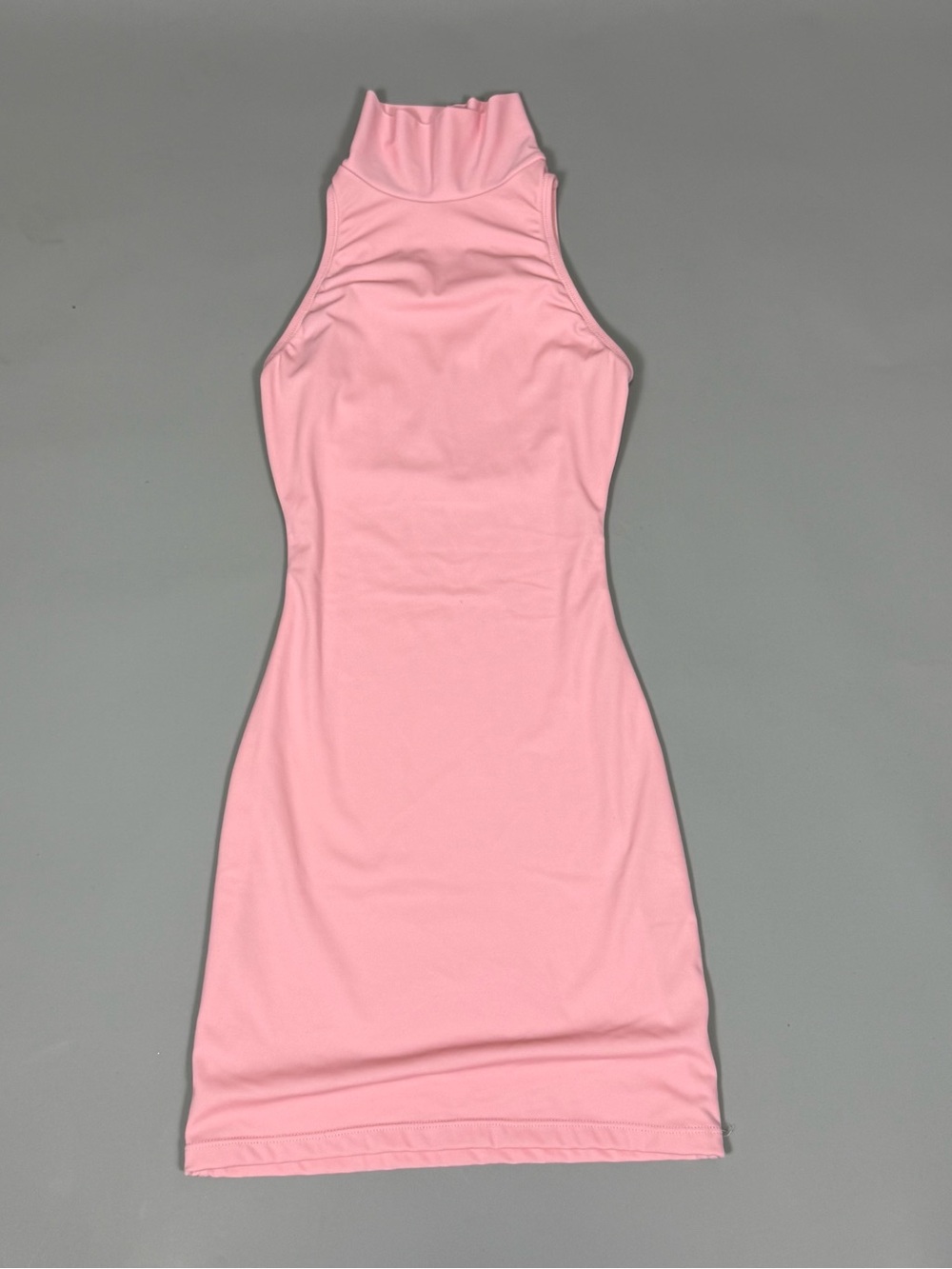 Nambia Viera Pink Sleeveless Bodycon Mock Neck Mini Dress Women’s Size S
